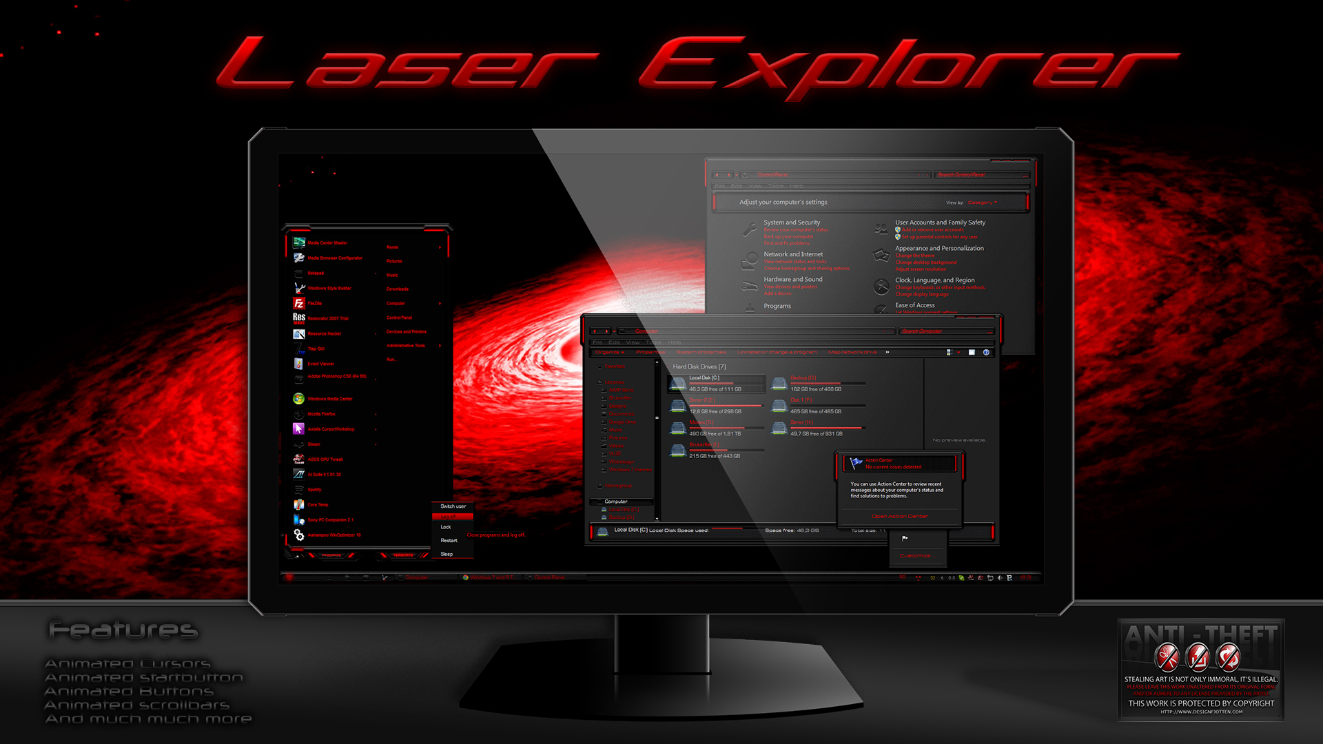 Laser Expoler Theme For Windows 7 by Designfjotten