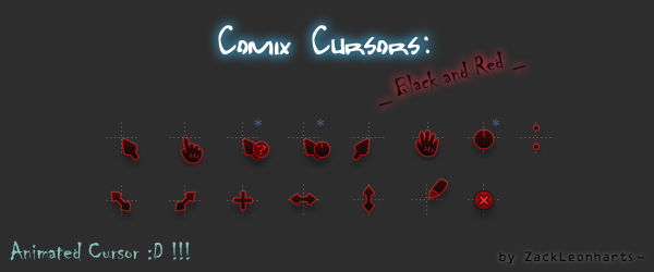 Comix Cursors Black and Red