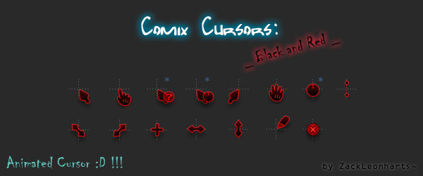 Comix Cursors Black and Red