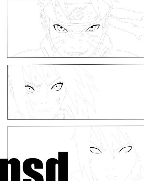 naruto 632 team 7 lineart