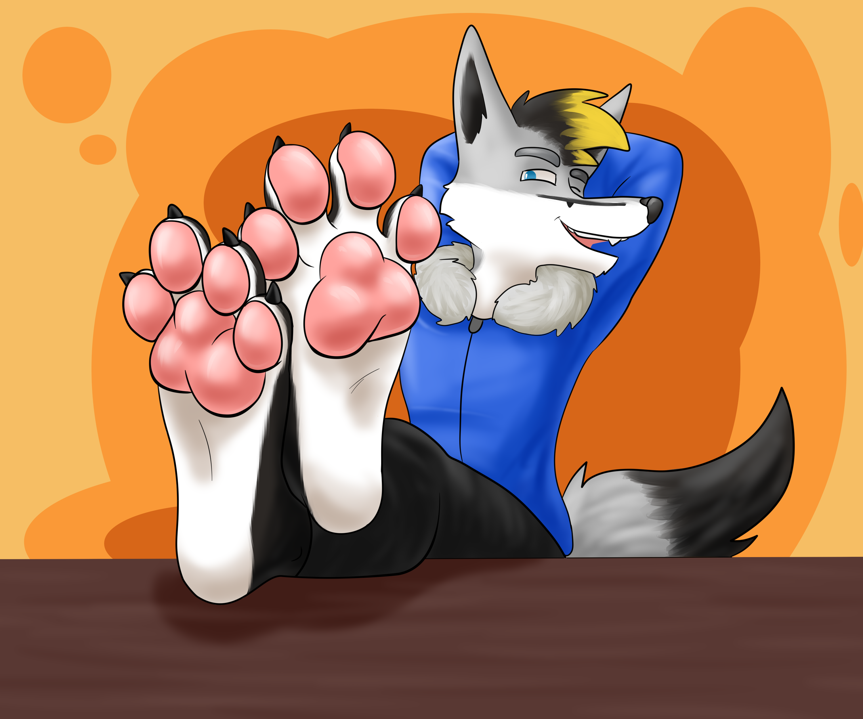 The silly fox shows his paws by Mister-Fuchs on DeviantArt