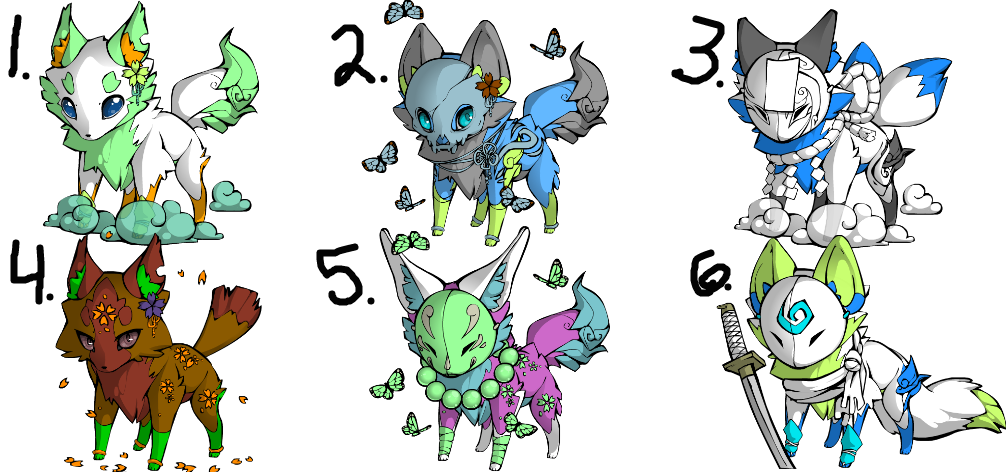 Fox Adopt Batch 2 (6/6 open) by DragonDrawsArt on DeviantArt