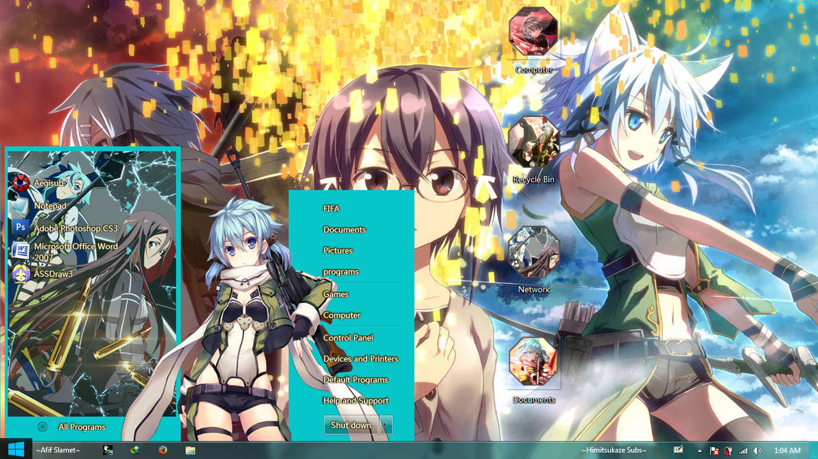 Theme Win 7 Gun Gale Online By Afifslamet On Deviantart