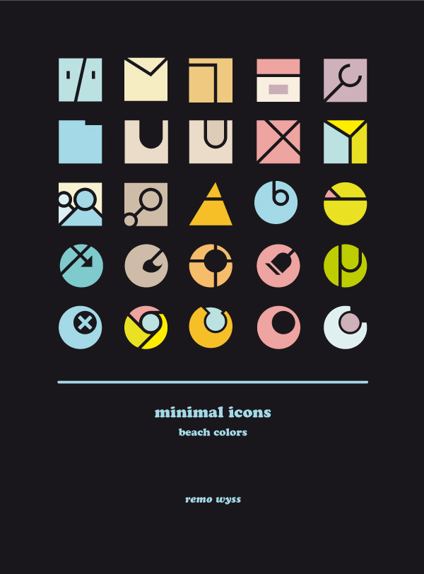[icon set] Minimal Icon Collection [beach colors]