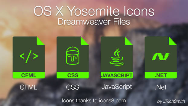 OS X Yosemite - Dreamweaver Files Icons