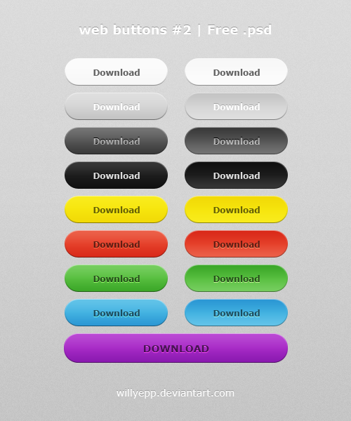 Web Buttons Nr. 2 Free PSD