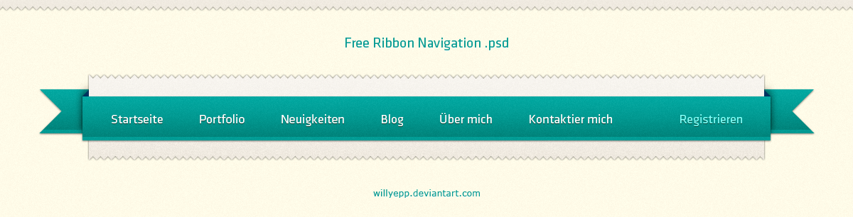 Free Ribbon Navigation PSD