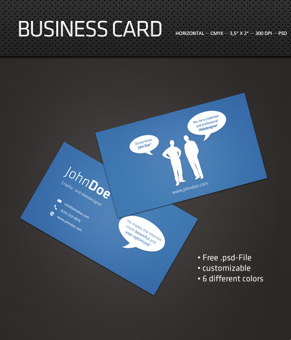 Speech Bubble Business Card PSD