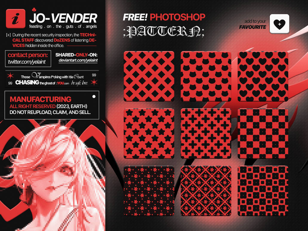 Photoshop Pattern Deviantart PHOTOSHOP PATTERN PACK #1 by yelaint on DeviantArt