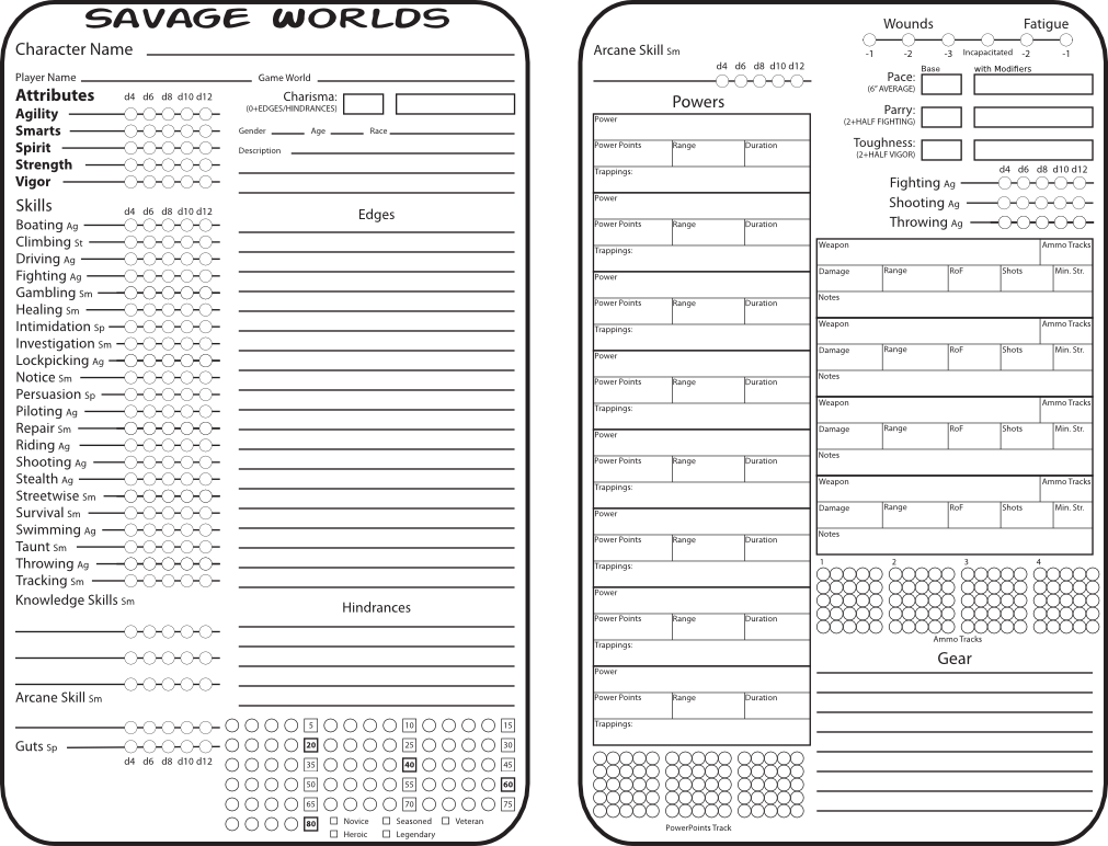 Savage Worlds character sheet by Zoggman2000 on DeviantArt