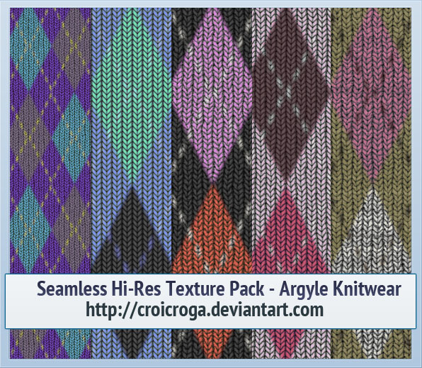 Seamless Hi-Res Texture Pack - Argyle Knitwear by croicroga