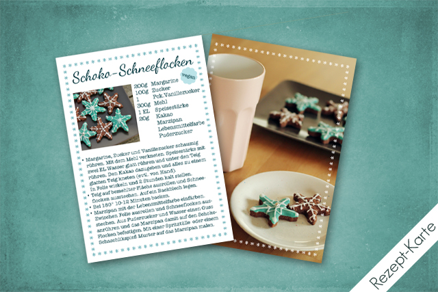 Rezept-Karte ''Schoko-Schneeflocken''