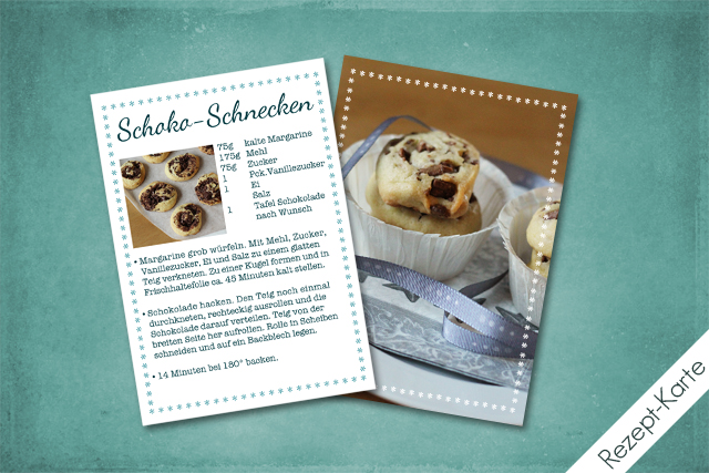 Rezept-Karte ''Schoko-Schnecken''