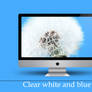 Clear white and blue