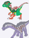 Dilophosaurus and Diplodocus