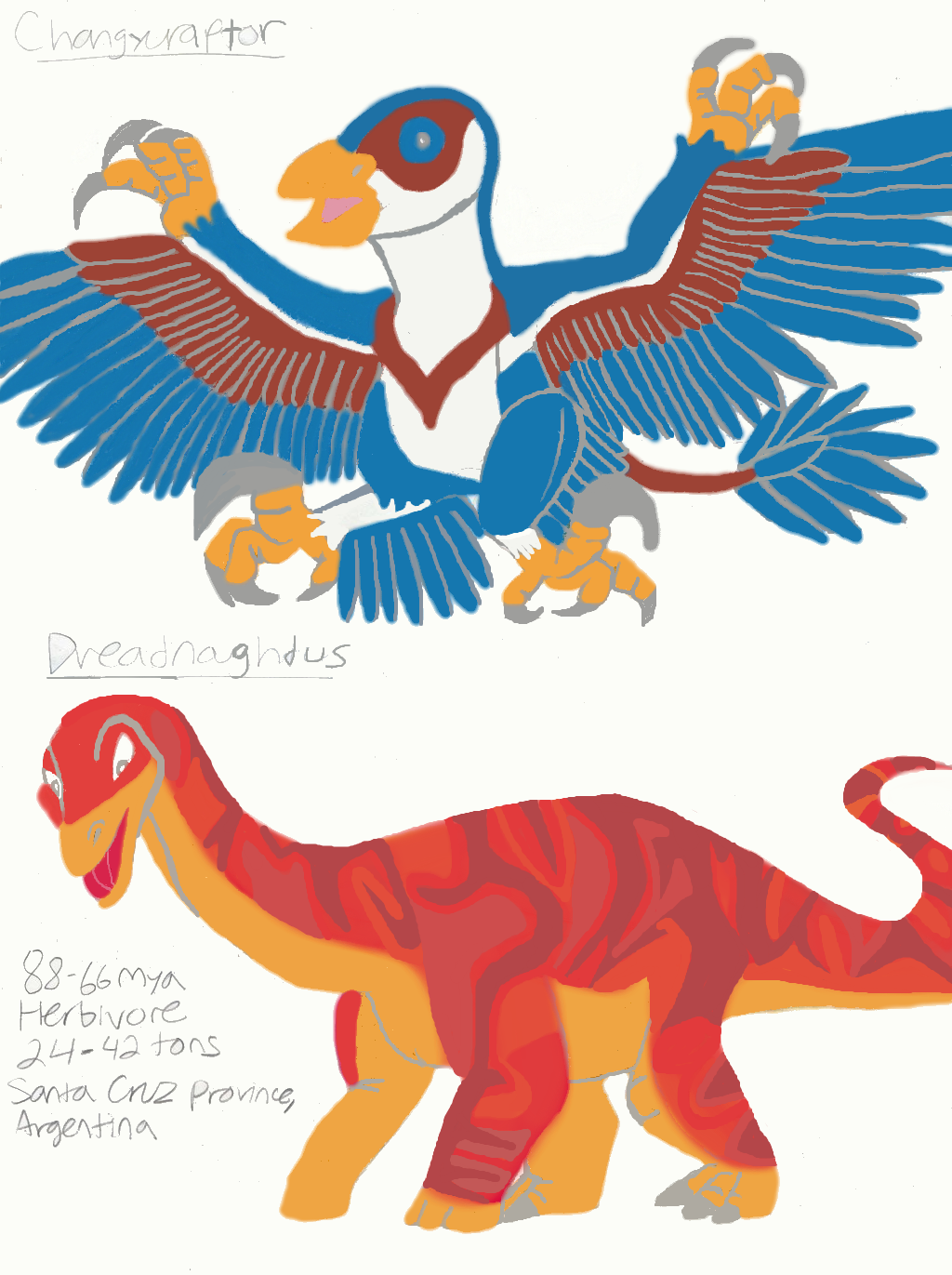 Changu Raptor Changyuraptor and Dreadnoughtus 2 by tcr11050 on DeviantArt