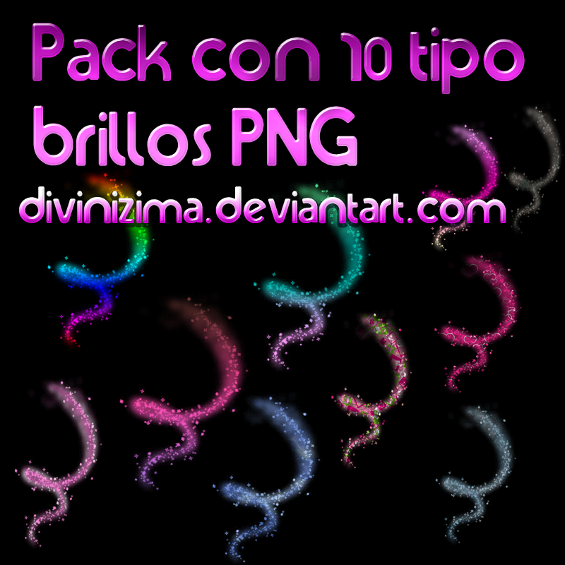 pack con 10 tipos brillos png