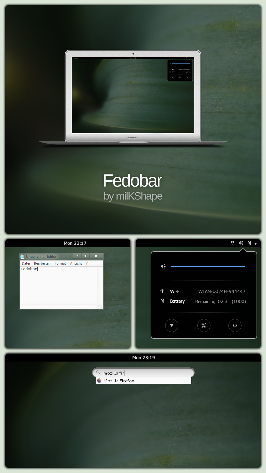 Fedobar (GNOME-like Rainmeter Taskbar Replacement)