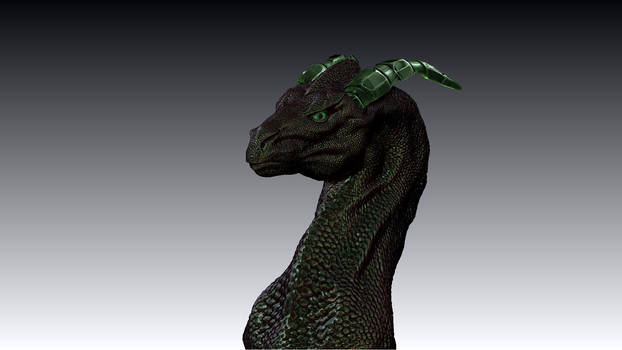 Random crystal horned Dragon bust TURNTABLE