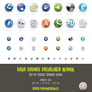 Set of social grunge icons