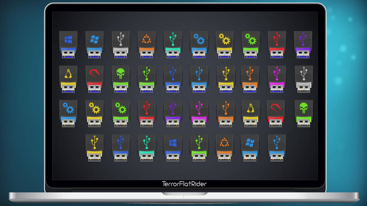 USB MultiColor Icons by TerrorFlatRider