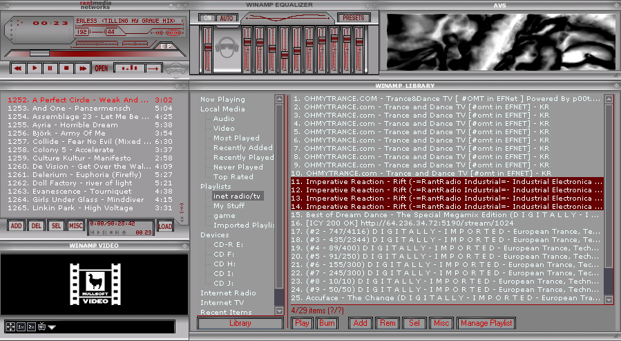 rantMedia Winamp Classic Skin