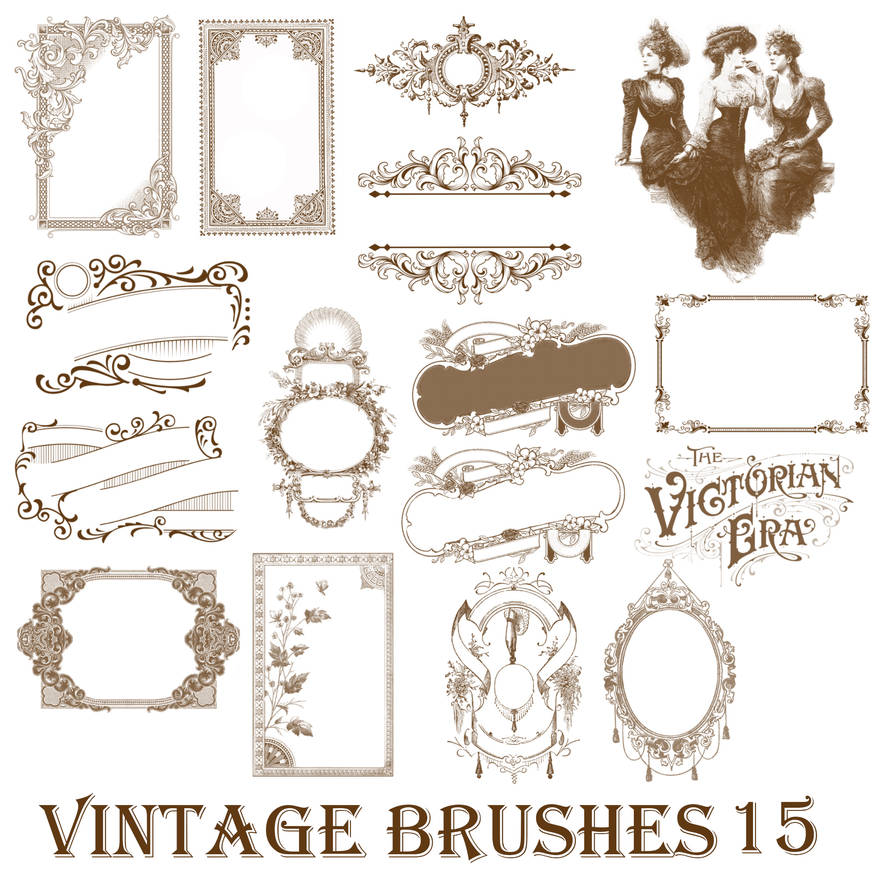 Vintage - 15 Photoshop Brushes by lynnegee on DeviantArt