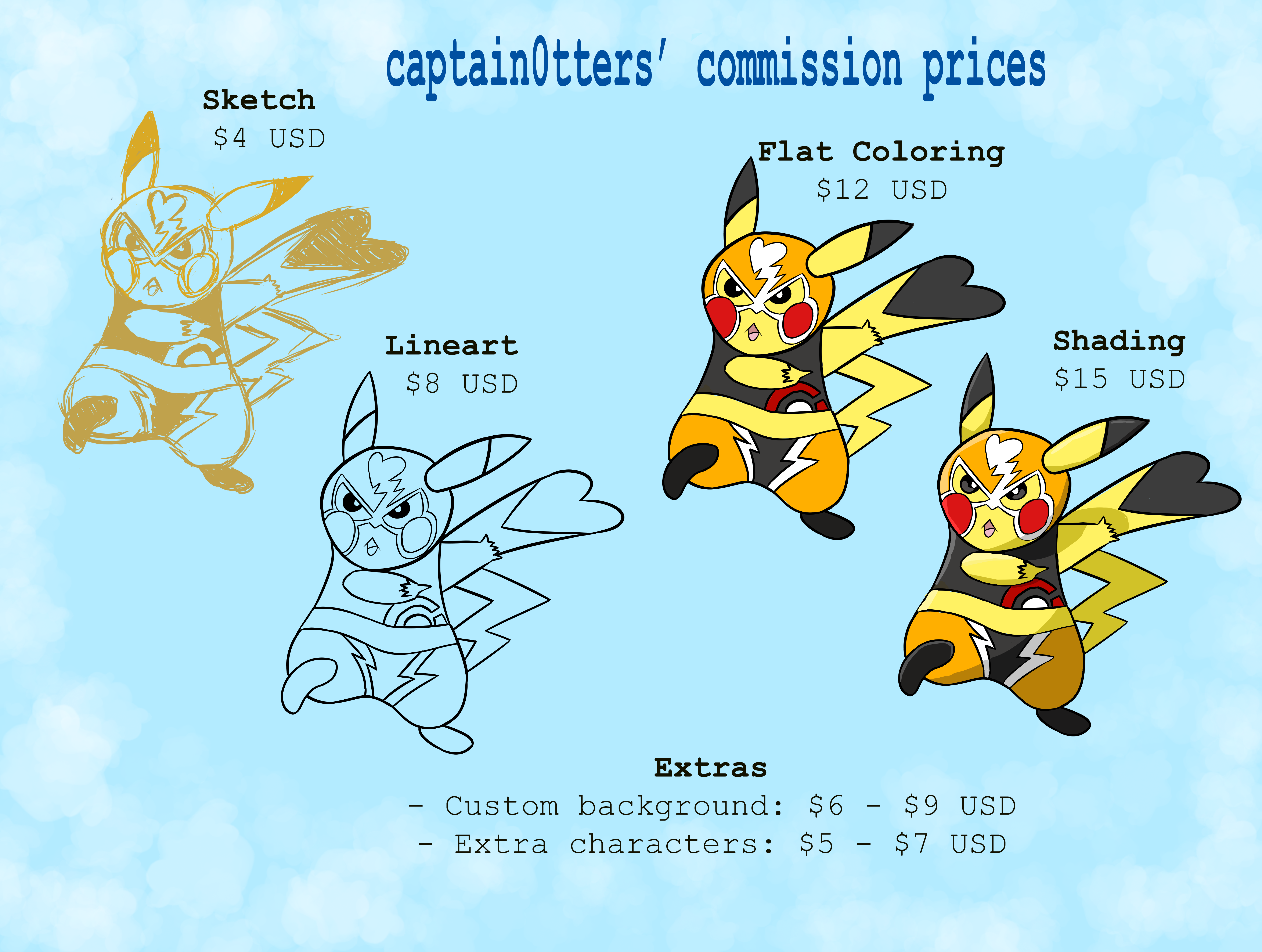 Commission Price Sheet