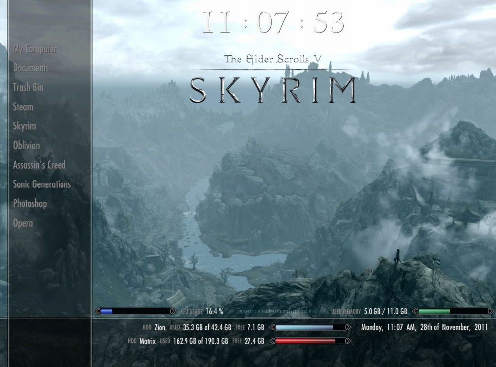 Skyrim Rainmeter Skin