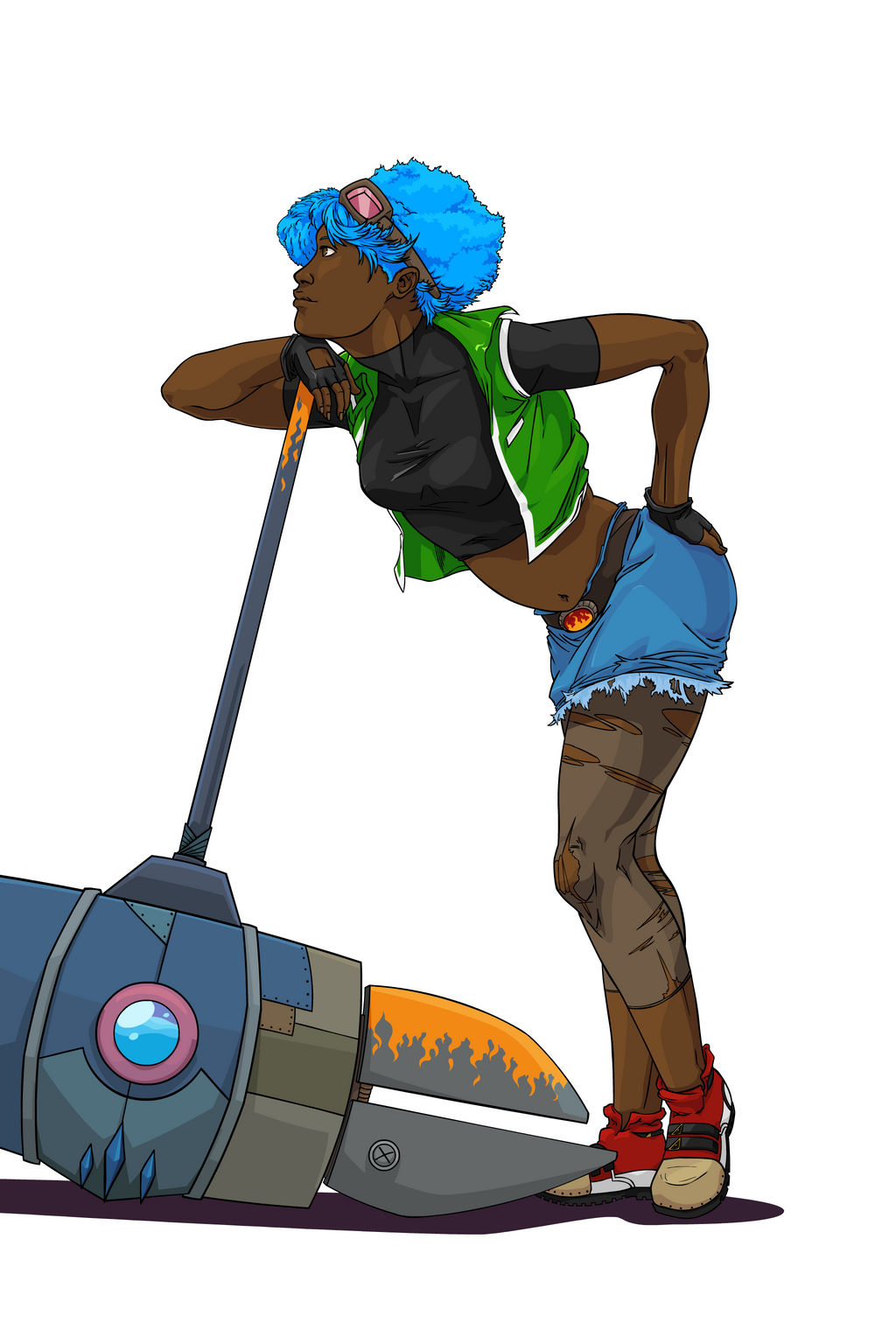 Lexi leaning on hammer by Empty-Brooke