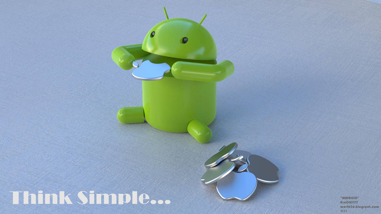Androis Bot eats Apple by Hrnclk777