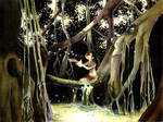 Butterflies in the banyon tree by Katie-O
