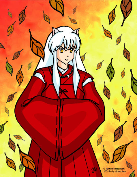 Inuyasha with Leaves by Lanisatu