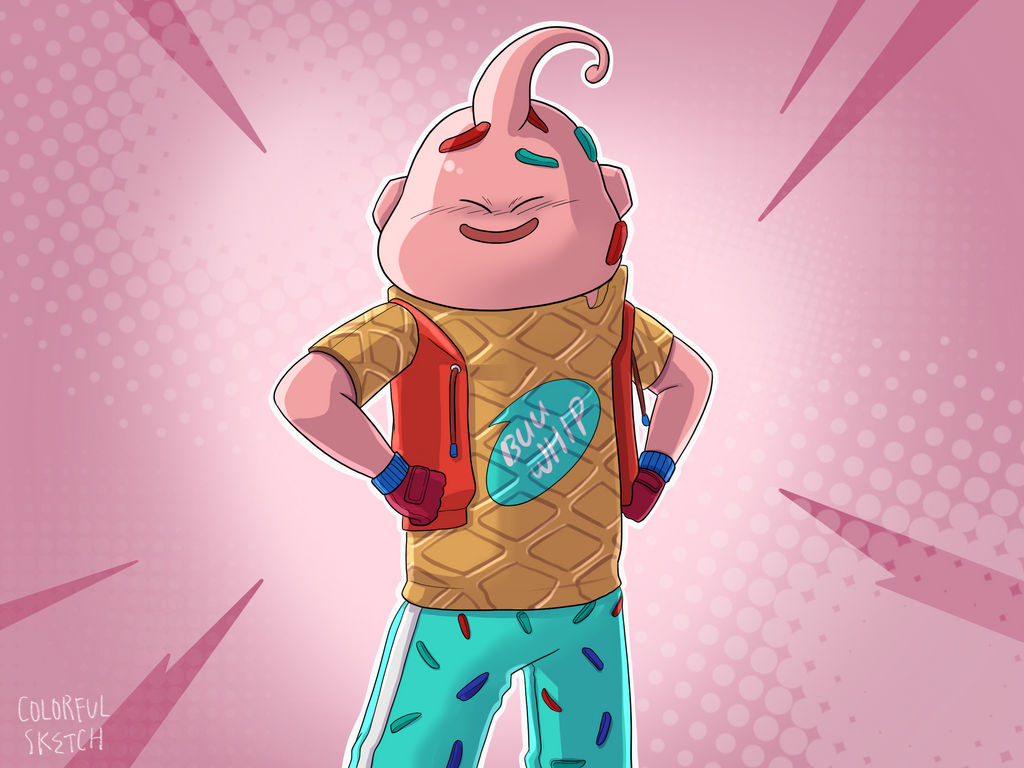 majin buu lil whip mashup drawing fortnite by colorfulsketchjennie - fortnite mashup