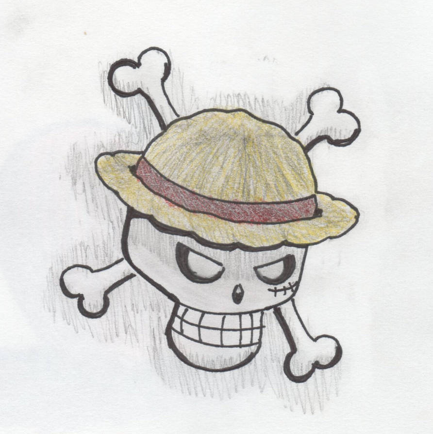 straw hat jolly roger drawing