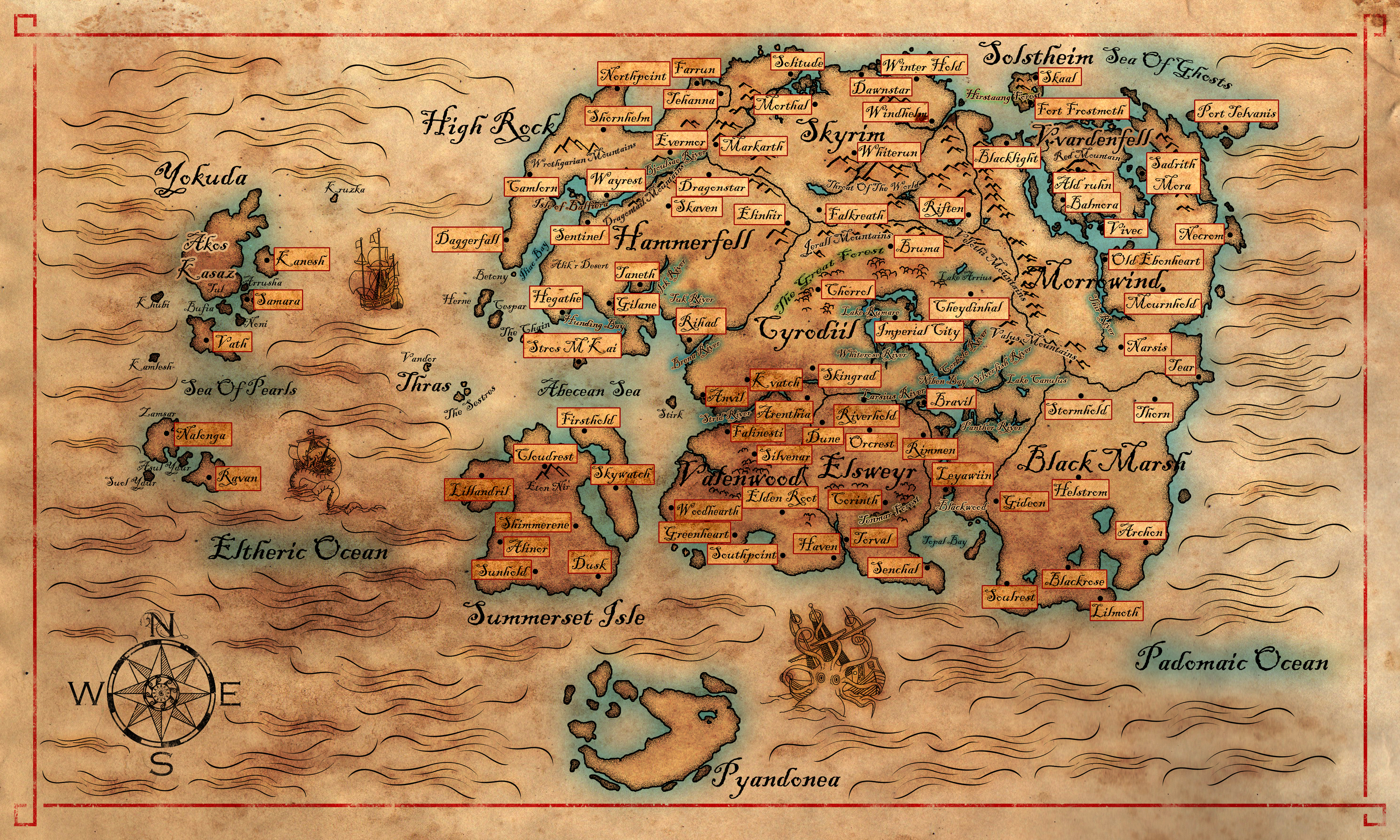 Western Hemisphere of Nirn (Revisited) by cakinsey1991