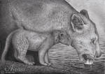 Lioness And Her Cub by Avestra