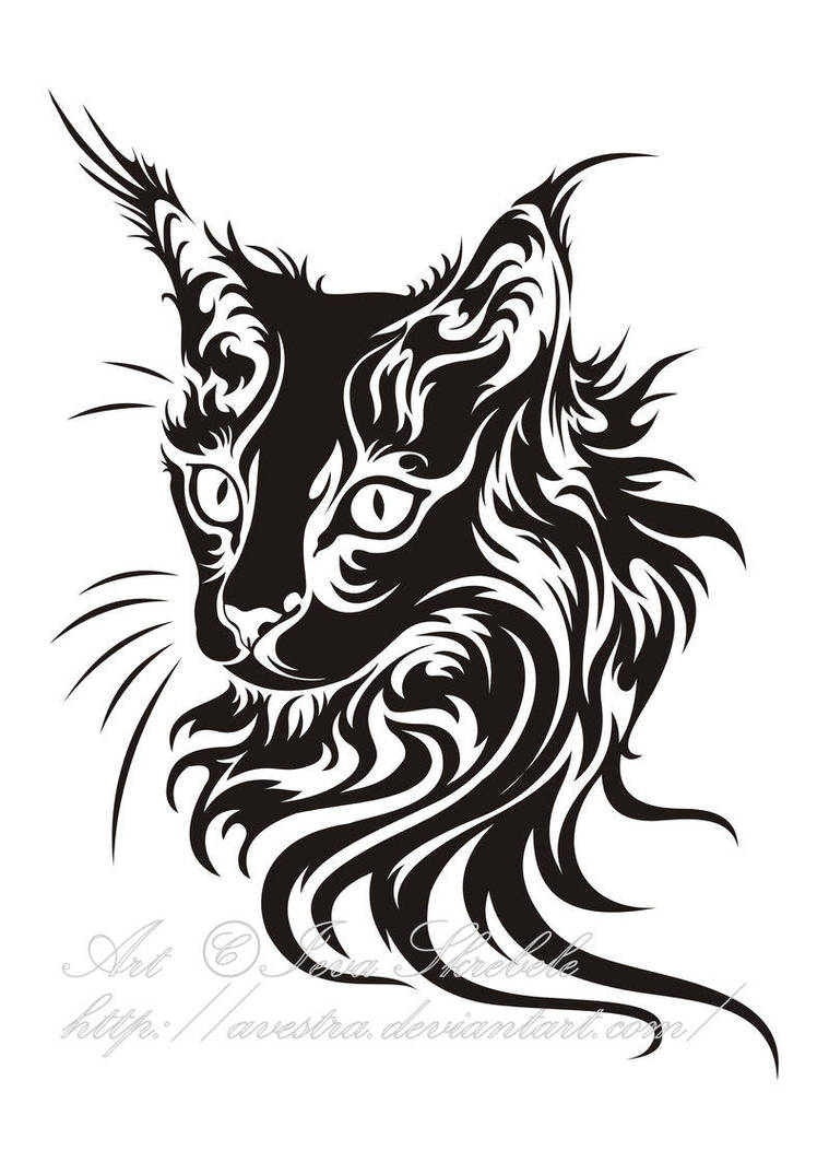 cat head tribal by avestra on deviantart