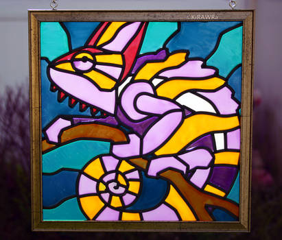 Chameleon Faux Stained Glass (Outdoor) by KiRAWRa