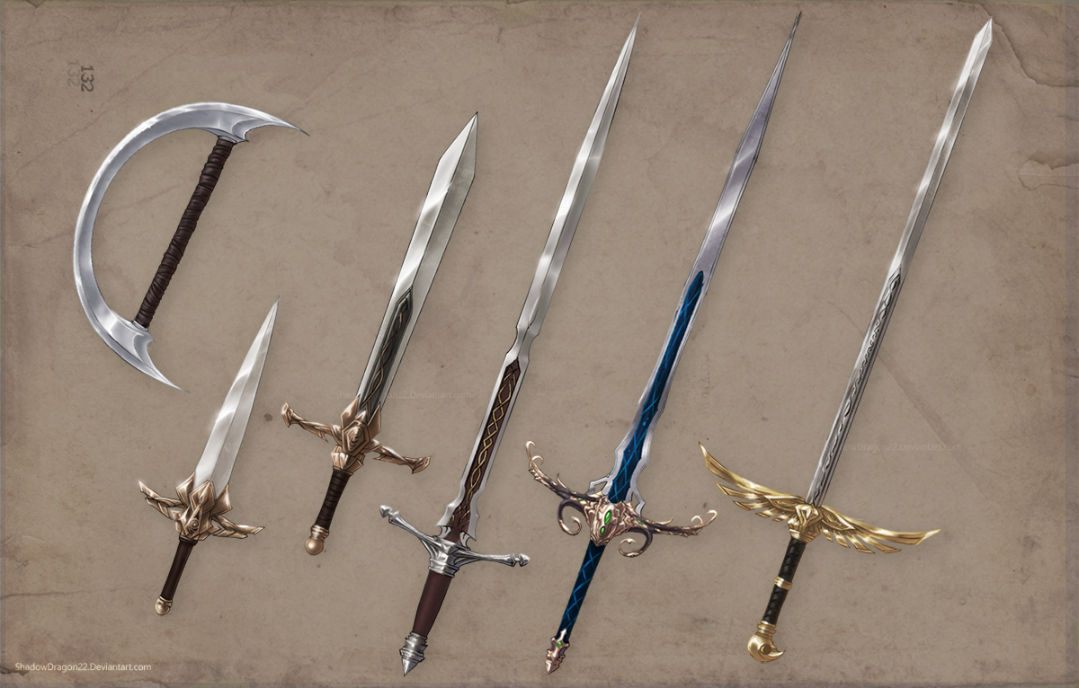 Luminare Saga Character Weapons by ShadowDragon22