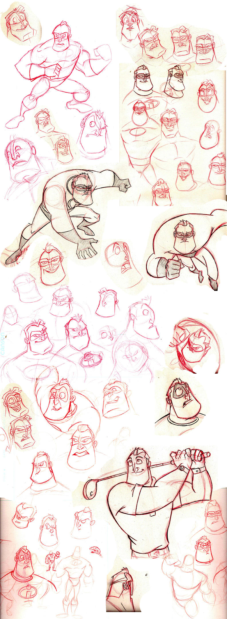 Mr. Incredible Sketch Dump by JoshawaFrost