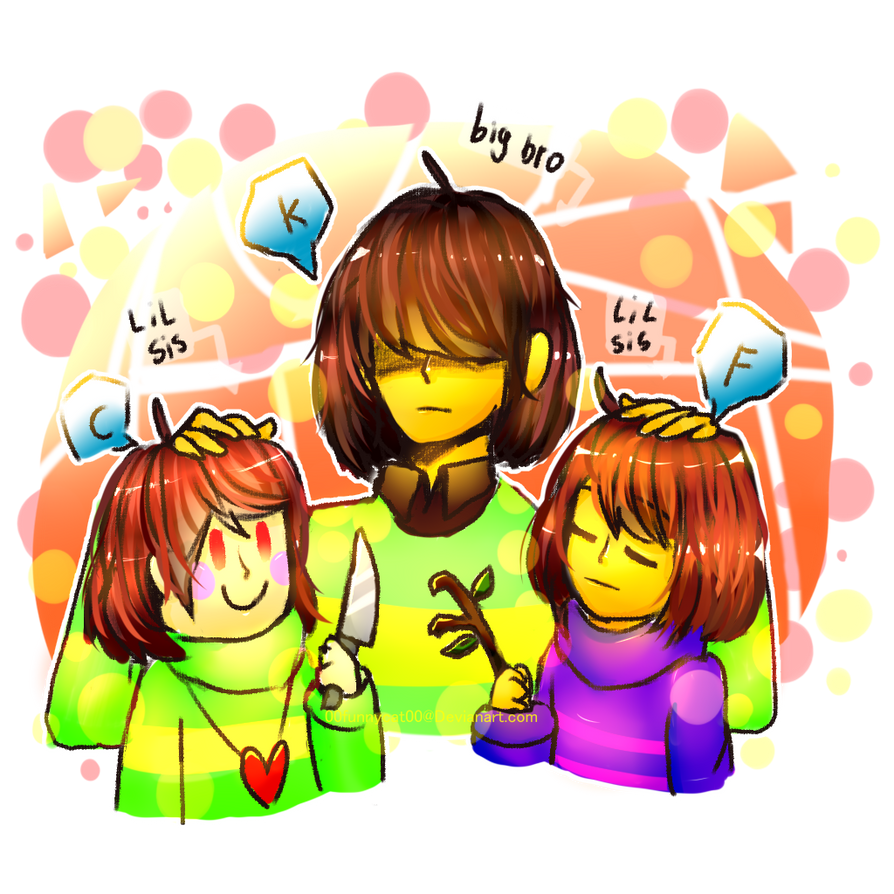 Kris,Frisk and Chara by 00funnycat00 on DeviantArt
