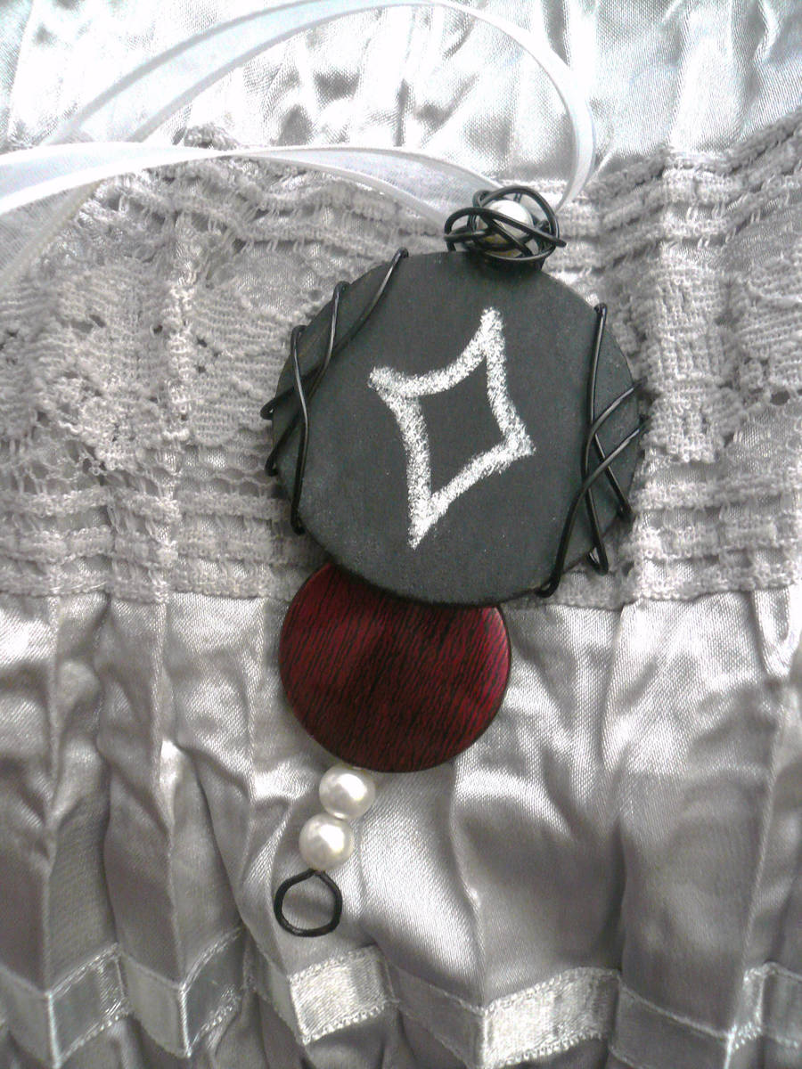 Loud Silence and Lace -- Chalkboard Pendant by Starlit-Sorceress
