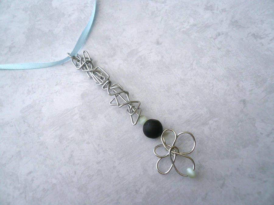 Stone Snowflake V -- Stealth Bubble Wand Necklace by Starlit-Sorceress
