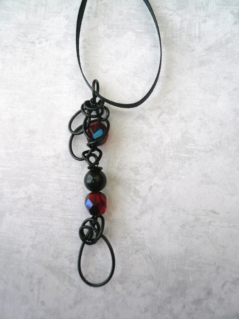 Ember Lace II -- Stealth Bubble Wand Necklace by Starlit-Sorceress