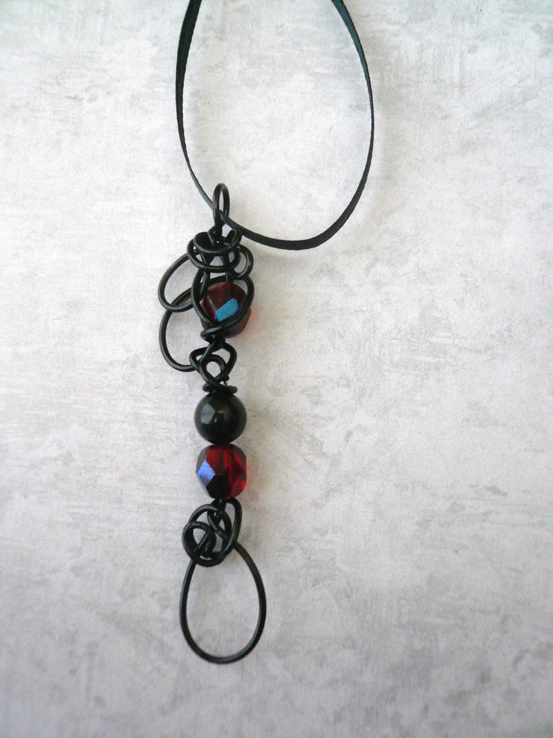Ember Lace II -- Stealth Bubble Wand Necklace by Starlit-Sorceress