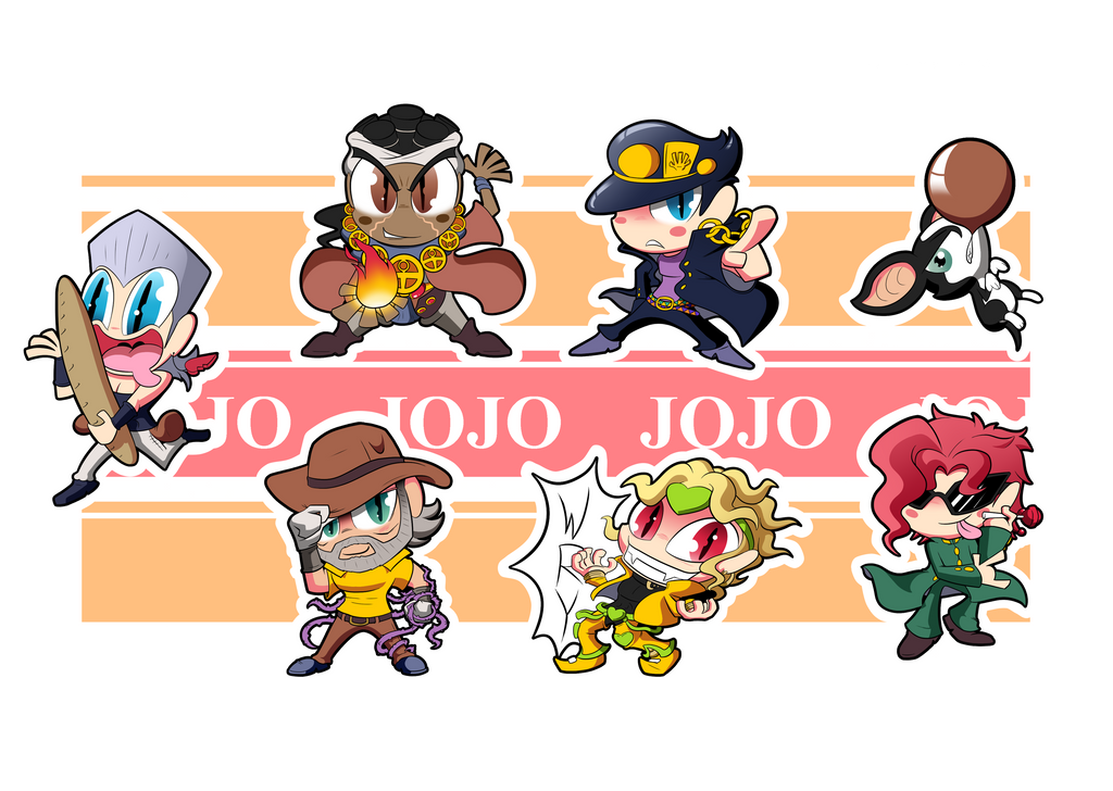 Jojo Part 3 Chibis - Sheet 1 by BLARGEN69