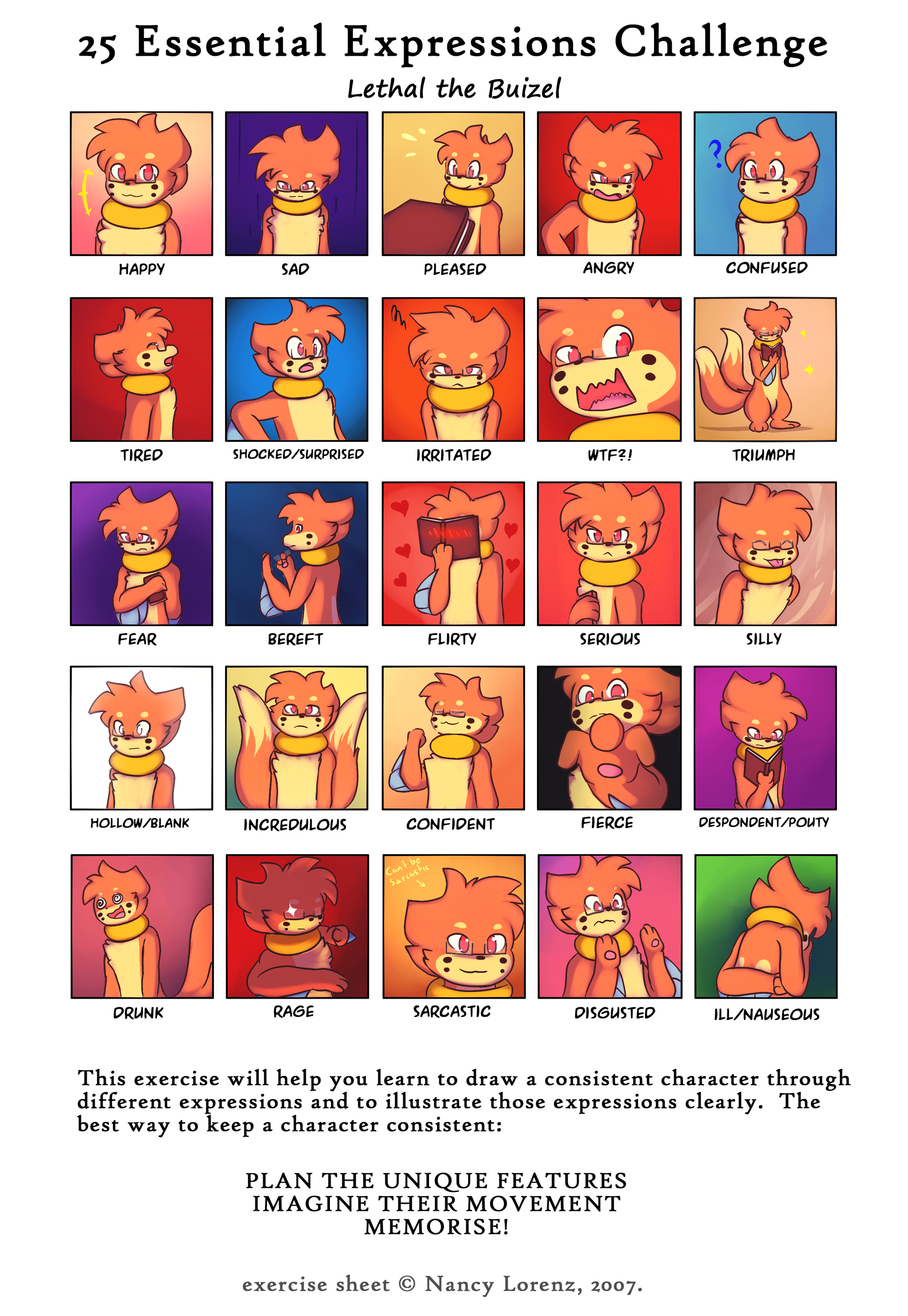 25 Essential Expressions - Lethal the Buizel by Xael-The-Artist