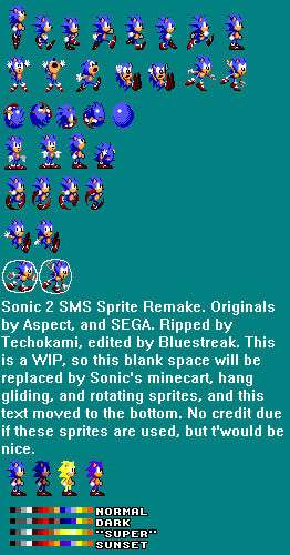 WIP - Sonic 2 8-bit sprite sheet revamped by TrueBlueMichael on DeviantArt