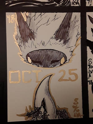 INKTOBER Day 25: Staring contest with a birb esk by Sokolva INKTOBER Day 25: Staring contest with a birb esk by Sokolva